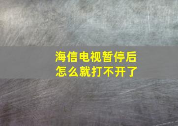 海信电视暂停后 怎么就打不开了